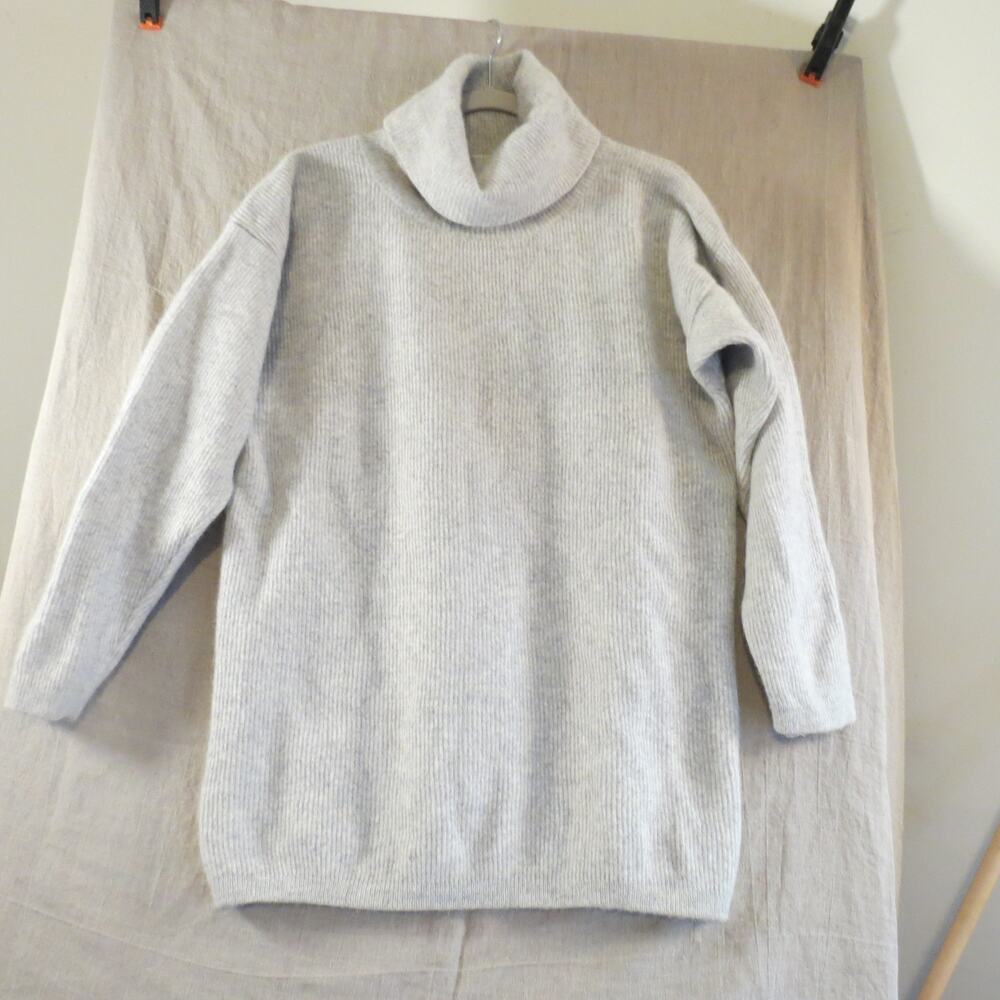 Vintage Vanguard Lambswool Angora Sweater 36/38 Gray Oversized Turtleneck